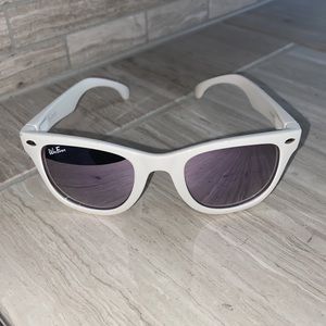 WeeFarers Polarized Children’s Sunglasses White Frames Purple Reflective Lenses